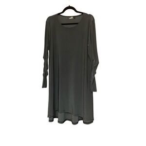 Sympli Green Gray Tunic Dress Top Womens 16 Canada Wrinkle Resistant